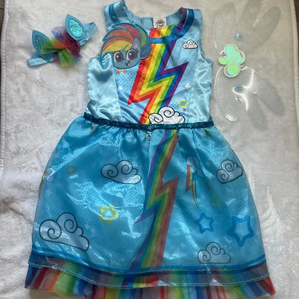My Little Pony Rainbow Dash Costume Girls Size Medium (8-10) Halloween, Dress Up